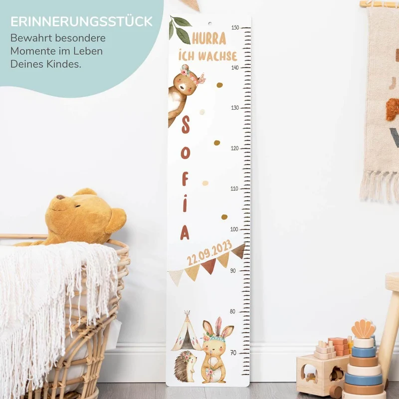 Erste Schritte Bundle - Woodland Tipi: Messlatte, Kindergarderobe, Erinnerungsbox