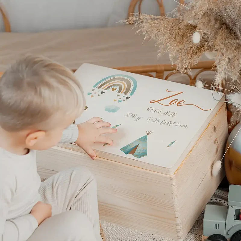 Personalisierte Erinnerungskiste Tipi