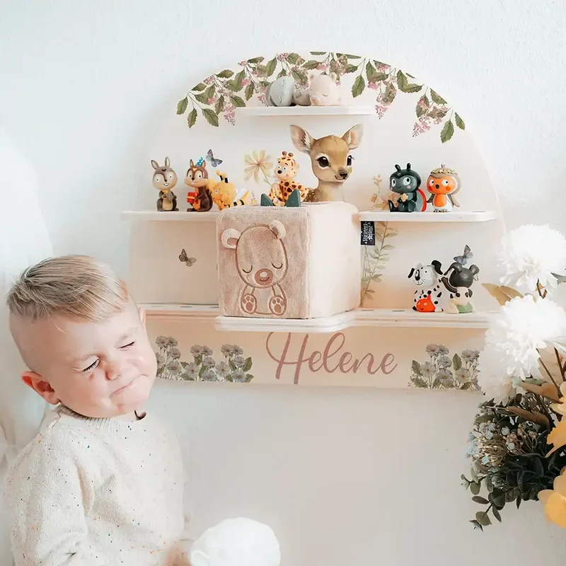 Tonie Regal aus Holz, Toniebox Regal personalisiert Reh im Wald