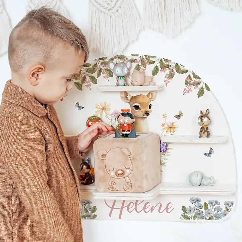 Tonie Regal aus Holz, Toniebox Regal personalisiert Reh im Wald