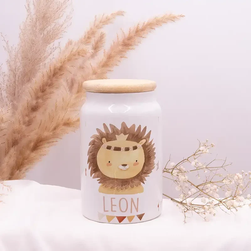 Personalisierbare Keksdose mit Name - Löwe