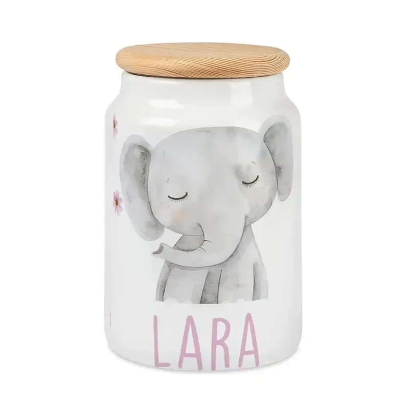 Personalisierbare Keksdose mit Name - Elefant