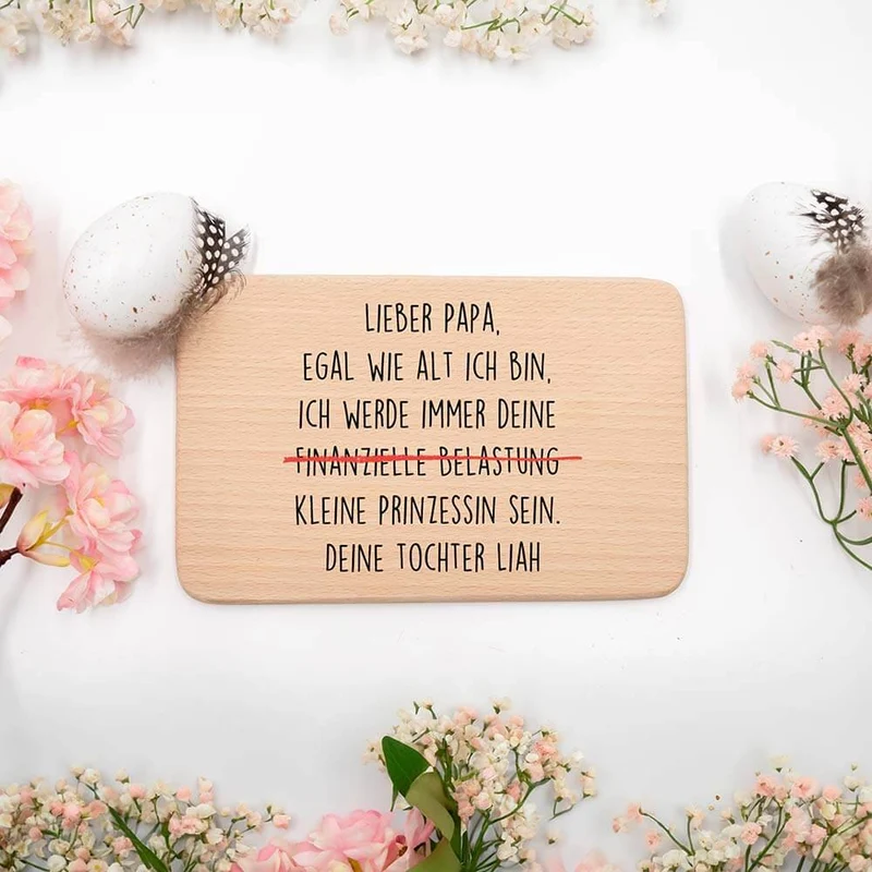 Frühstücksbrettchen Holz Lieber Papa mit Gravur - Geschenk Vatertag