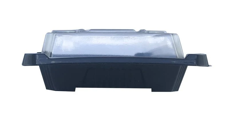#2 PLA sushi combo black tray & clear lid 17.5 x 12.5 x 4cm