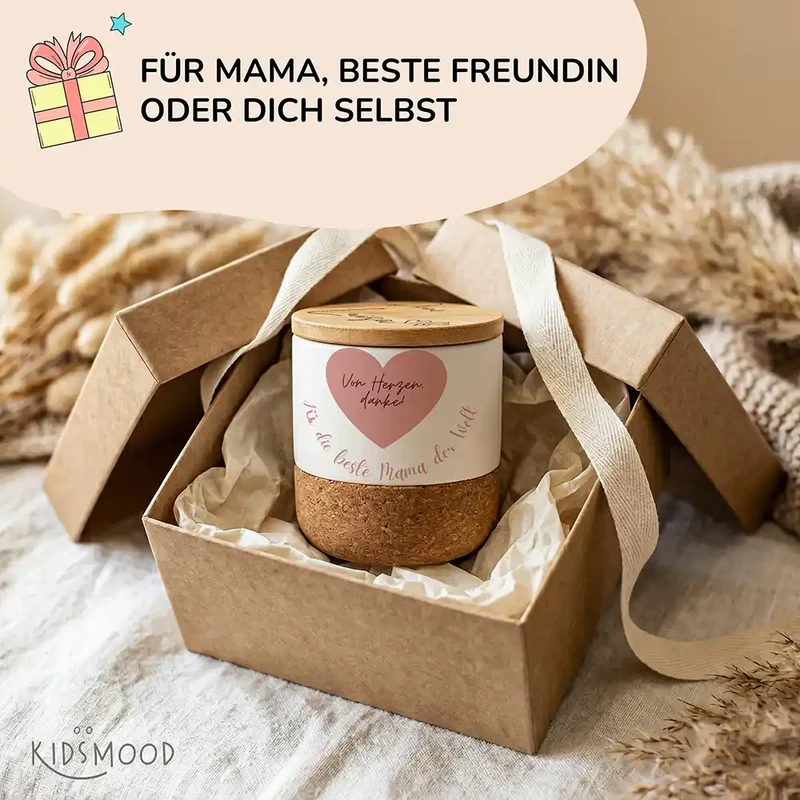 Duftkerze Vanille Keramik – Von Herzen Danke mit Wunschname