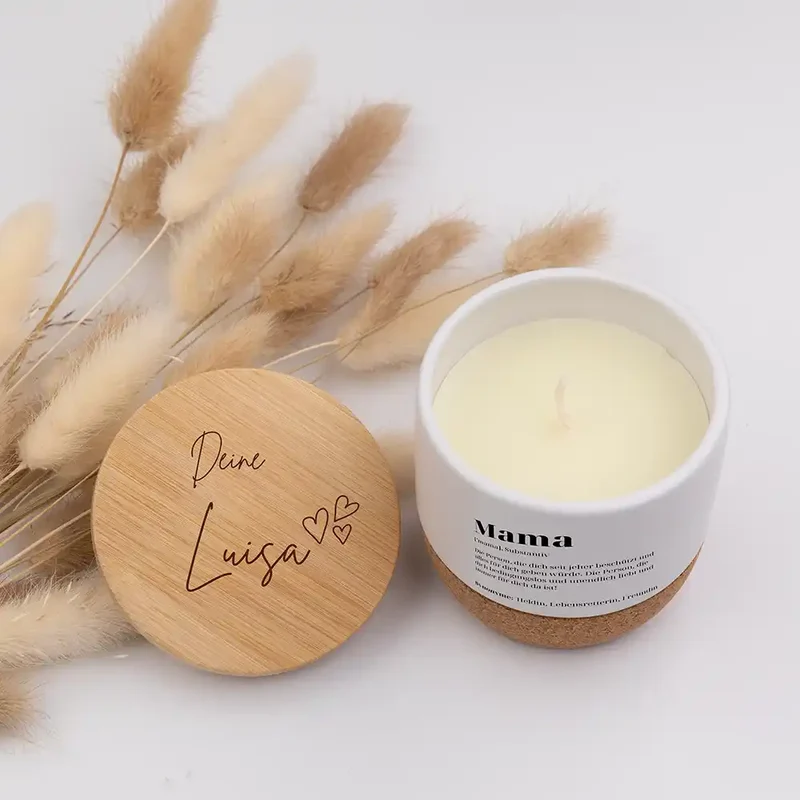 Duftkerze Vanille Keramik – Mama Definition mit Wunschname