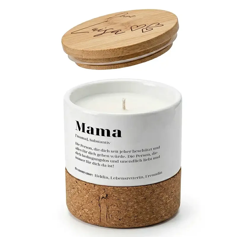 Duftkerze Vanille Keramik – Mama Definition mit Wunschname