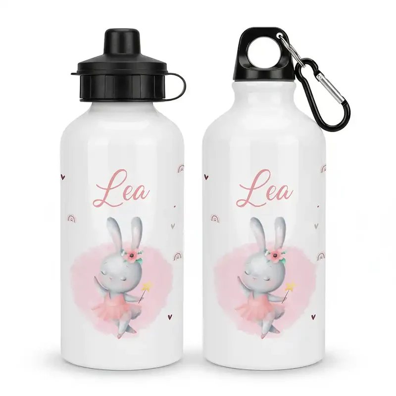 Personalisierte Trinkflasche Kinder – Hase Ballerina