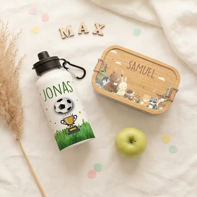 Personalisierte Trinkflasche Kinder – Fußball Pokal