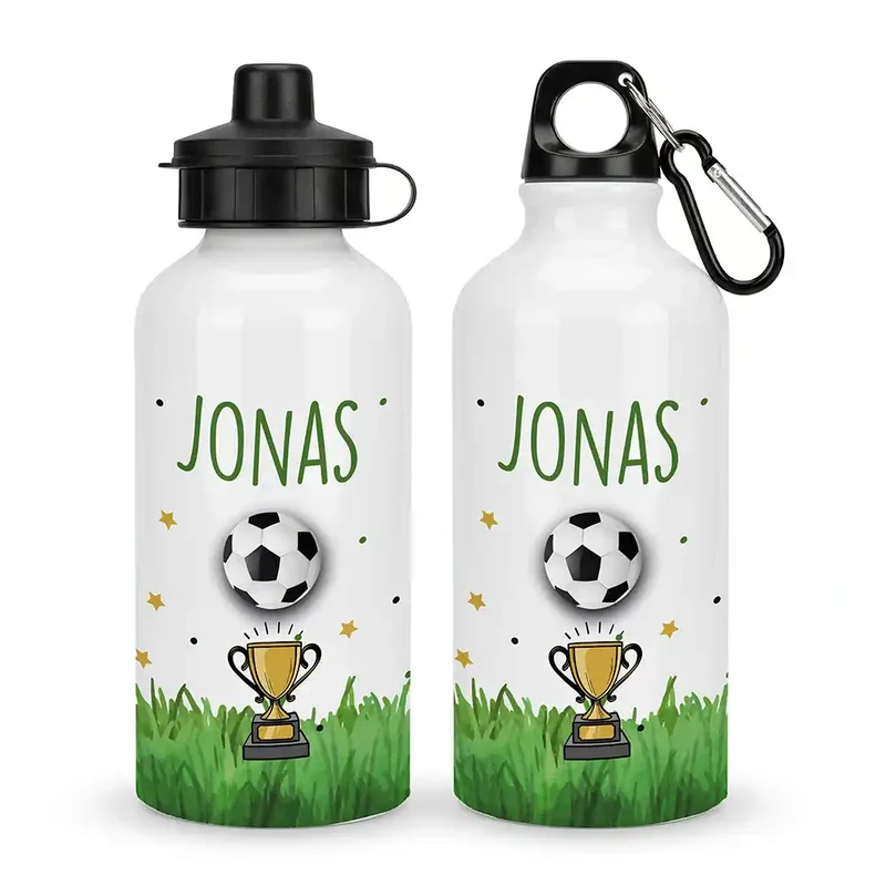 Personalisierte Trinkflasche Kinder – Fußball Pokal