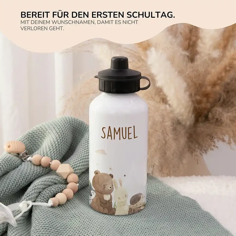 Personalisierte Trinkflasche Kinder – Waldfreunde