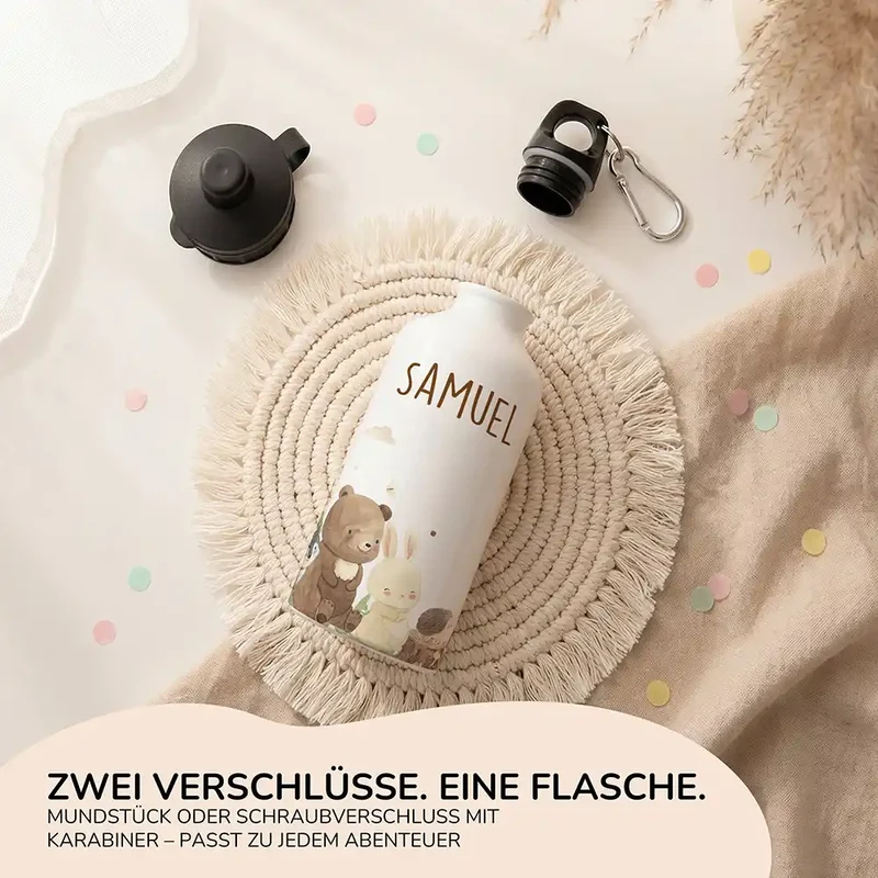 Personalisierte Trinkflasche Kinder – Waldfreunde
