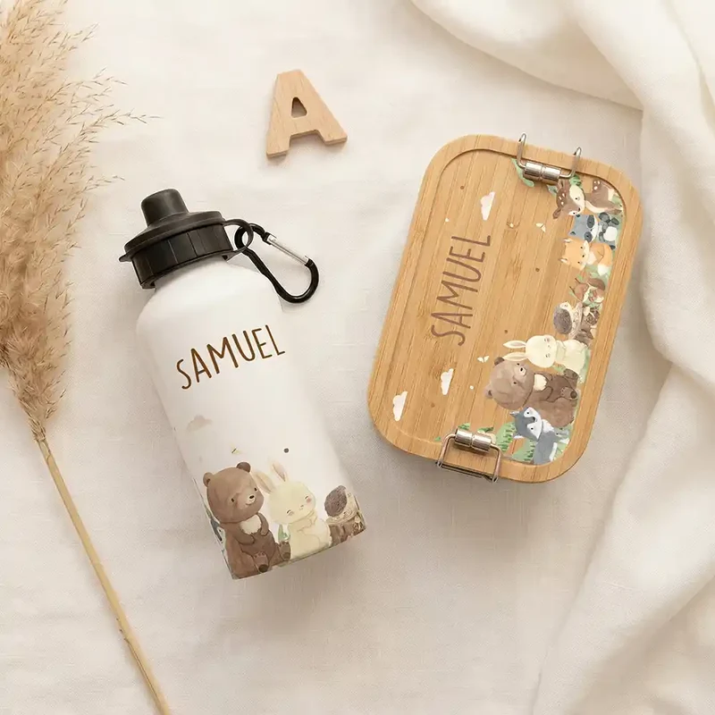 Personalisierte Trinkflasche Kinder – Waldfreunde