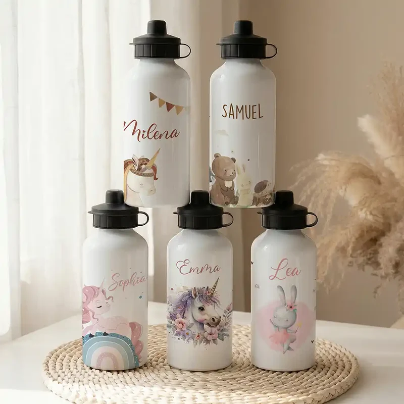 Personalisierte Trinkflasche Kinder – Einhorn Indianer