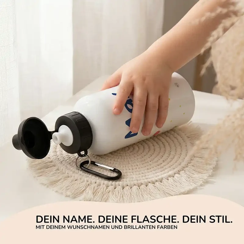 Personalisierte Trinkflasche Kinder – Rakete Weltall