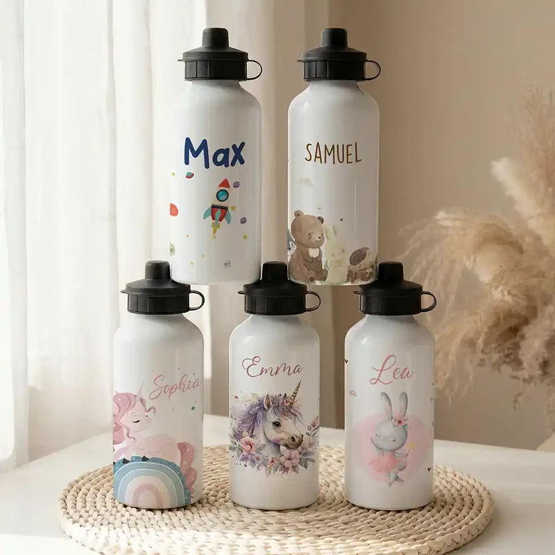 Personalisierte Trinkflasche Kinder – Rakete Weltall