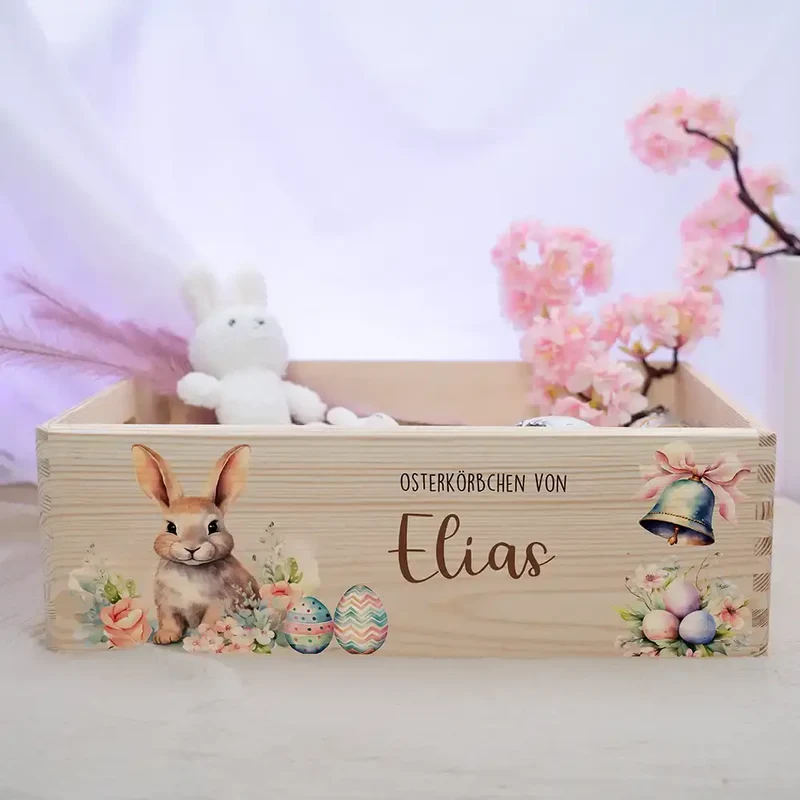 Osterkiste Holz personalisiert - Glockenklang der Osterzeit