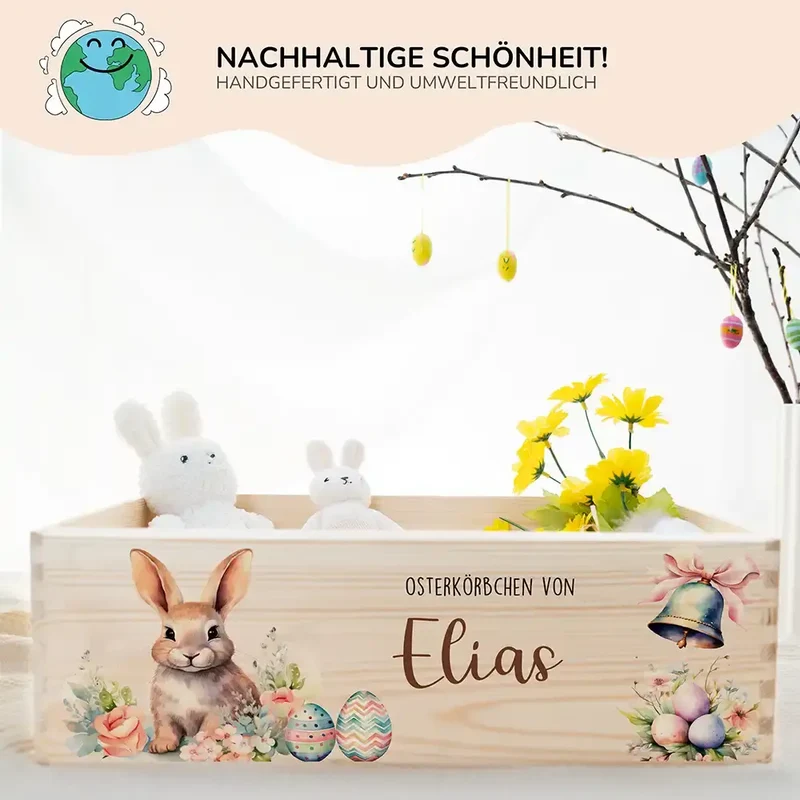 Osterkiste Holz personalisiert - Glockenklang der Osterzeit
