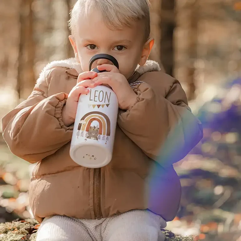 Trinkflasche Kinder Edelstahl - Boho Bär