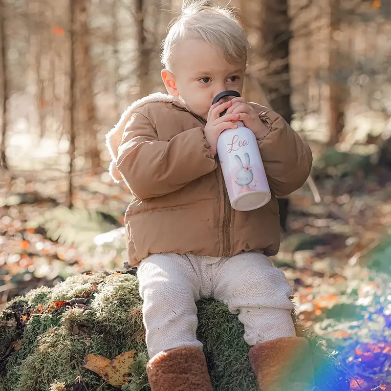 Trinkflasche Kinder Edelstahl - Zauberhase