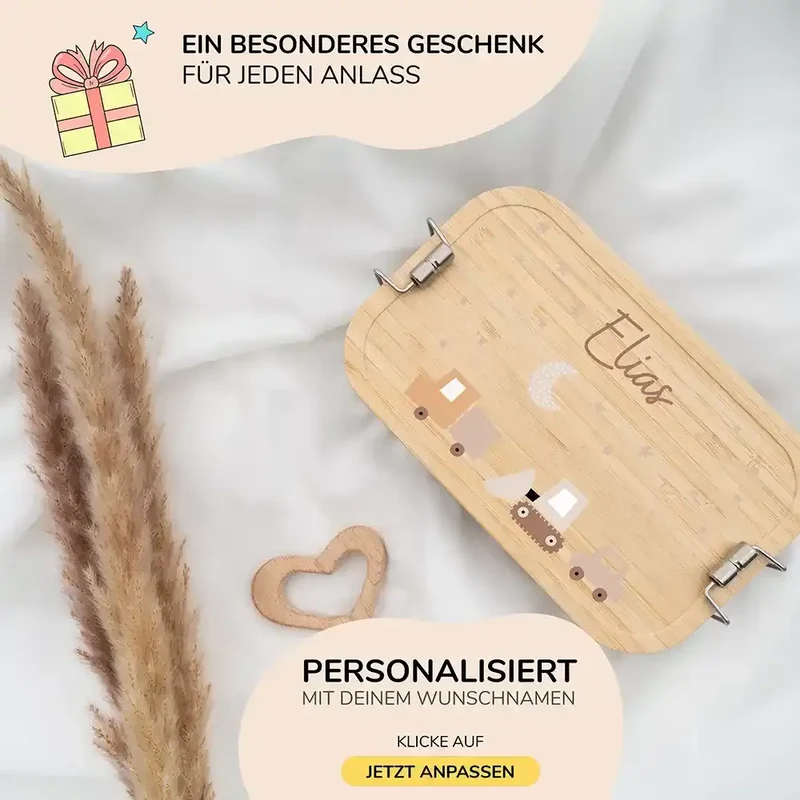 Brotdose Kinder personalisiert - Baustelle