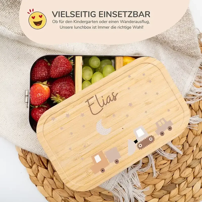 Brotdose Kinder personalisiert - Baustelle