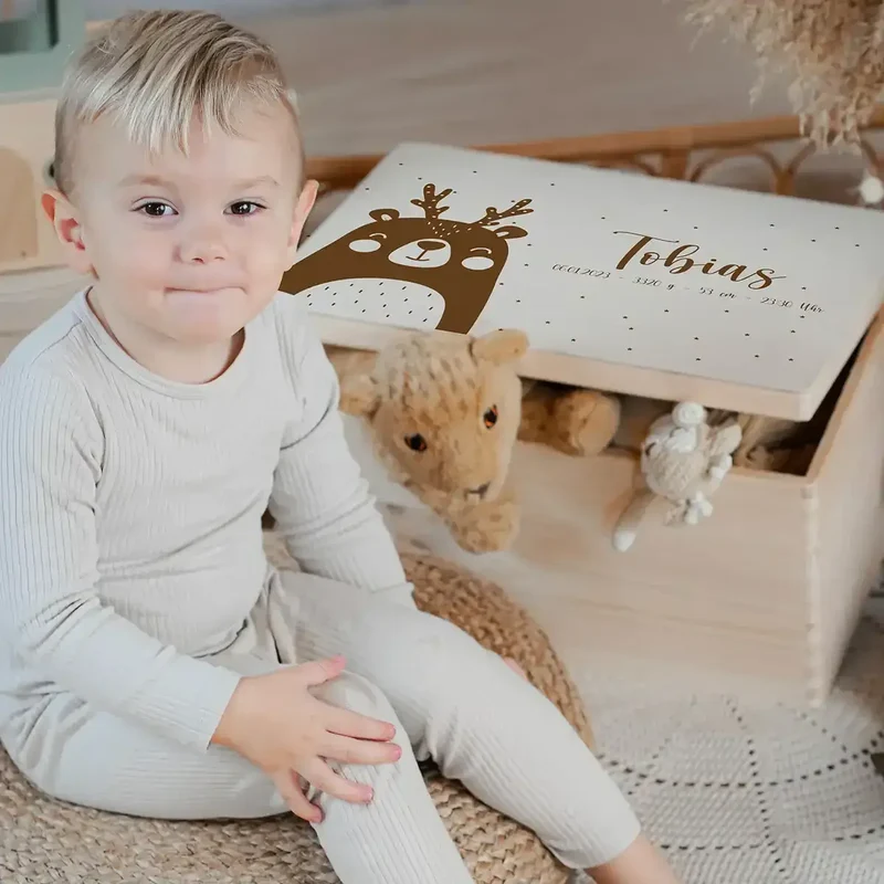 Personalisierte Erinnerungskiste X-Mas Bär