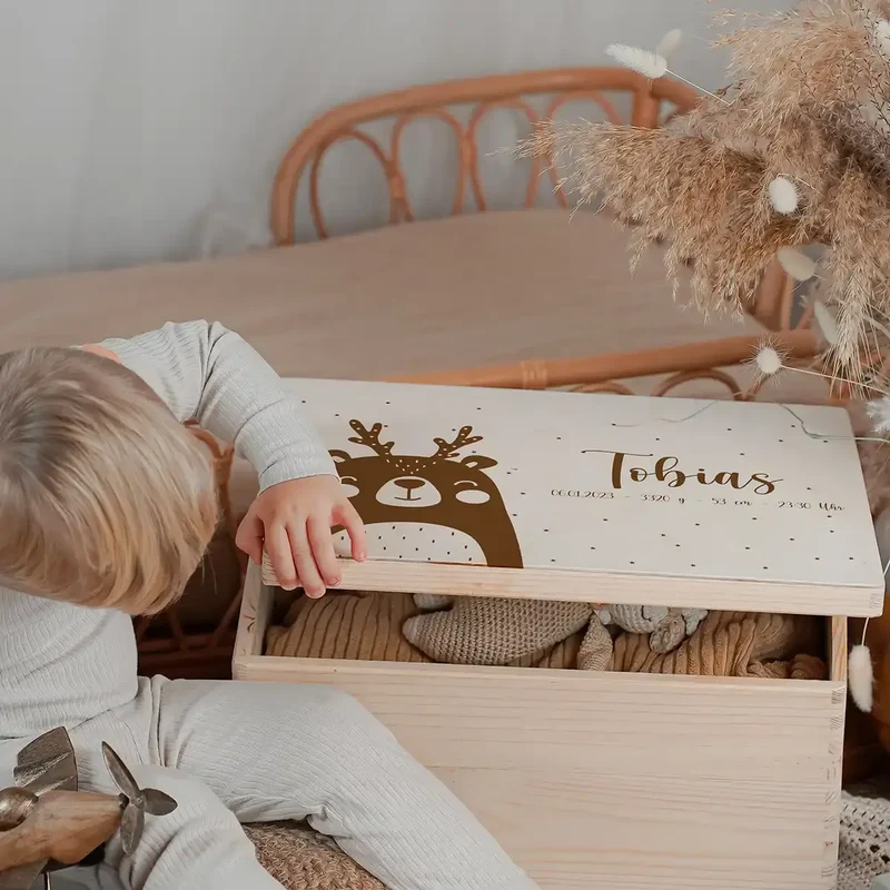 Personalisierte Erinnerungskiste X-Mas Bär