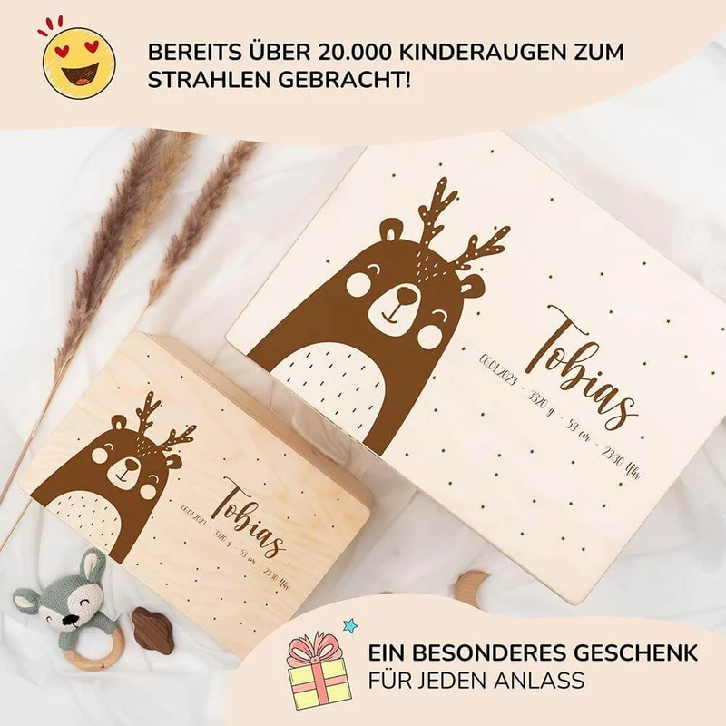 Personalisierte Erinnerungskiste X-Mas Bär