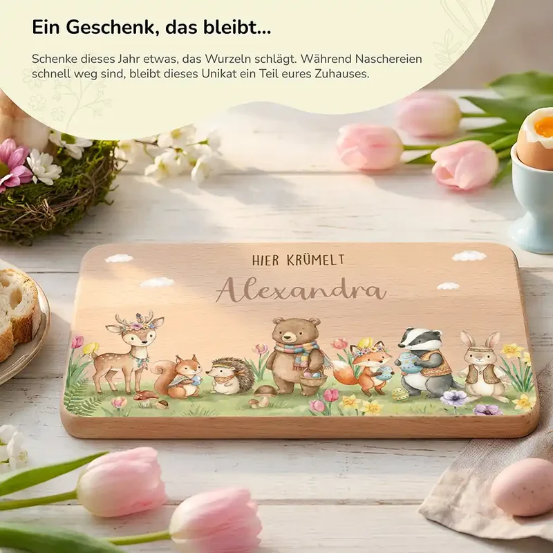 Frühstücksbrettchen Ostern - Tiere im Osterglück