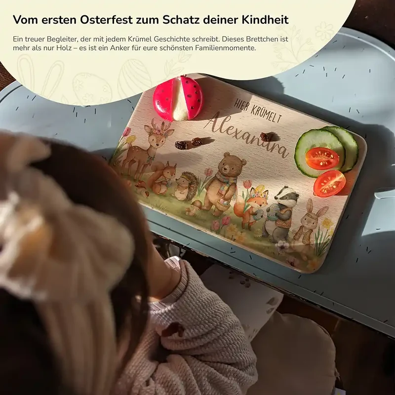 Frühstücksbrettchen Ostern - Tiere im Osterglück