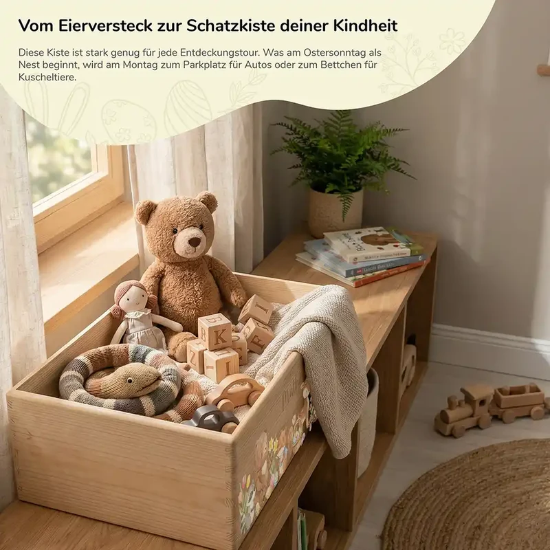 Osterkiste Holz personalisiert - Niedliche Waldtiere