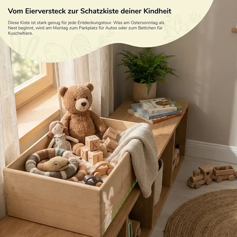 Osterkiste Holz personalisiert - Ostereier