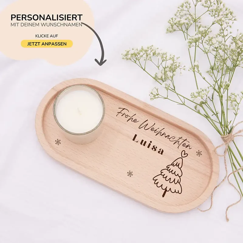 Holz-Serviertablett Weihnachtsgeschenk - Frohe Weihnachten niedliche Motive