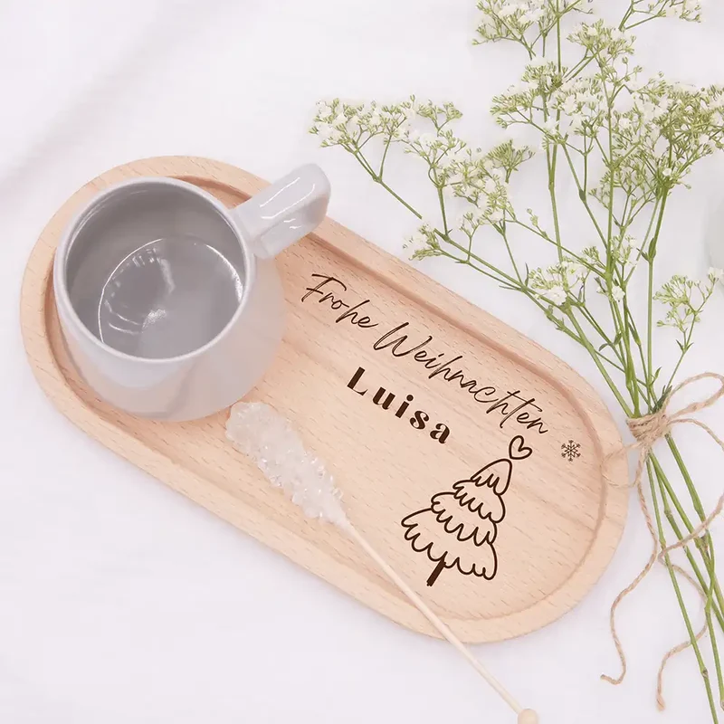 Holz-Serviertablett Weihnachtsgeschenk - Frohe Weihnachten niedliche Motive