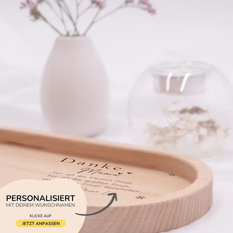 Holz-Serviertablett Mama-Weihnachtsgeschenk - Danke Mama