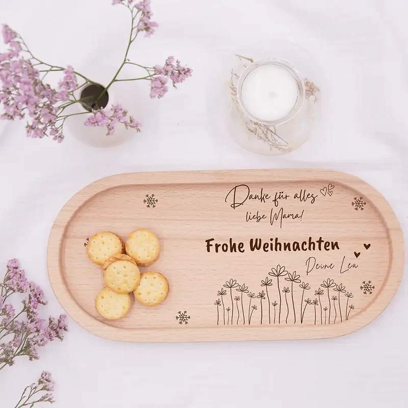 Holz-Serviertablett Mama-Weihnachtsgeschenk - Danke Mama