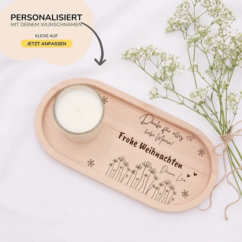 Holz-Serviertablett Mama-Weihnachtsgeschenk - Danke Mama