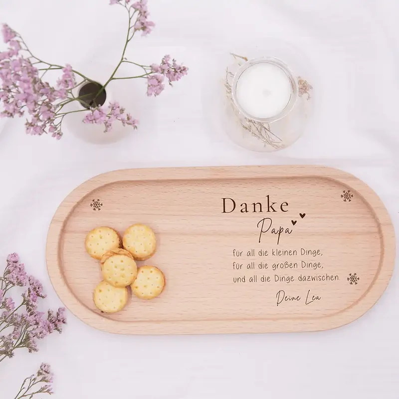 Holz-Serviertablett Papa-Weihnachtsgeschenk - Danke Papa