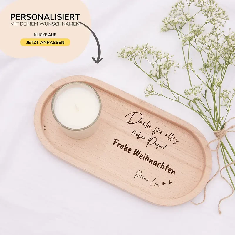 Holz-Serviertablett Papa-Weihnachtsgeschenk - Danke Für alles