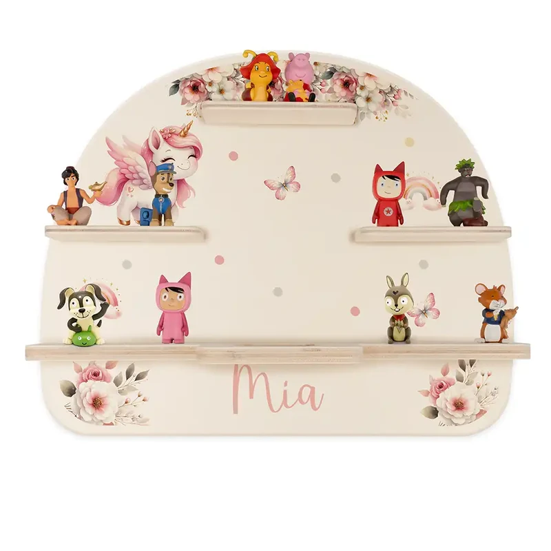 Tonie Regal aus Holz, Toniebox Regal personalisiert Einhorn