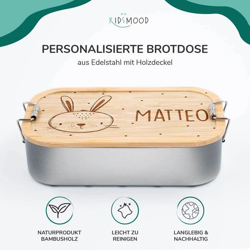 Brotdose personalisiert Hasenkopf