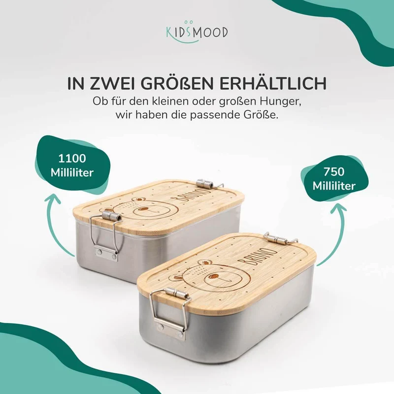 Brotdose personalisiert Bärengesicht graviert