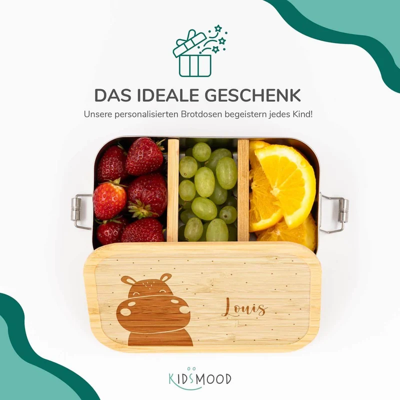 Brotdose personalisiert Nilpferd