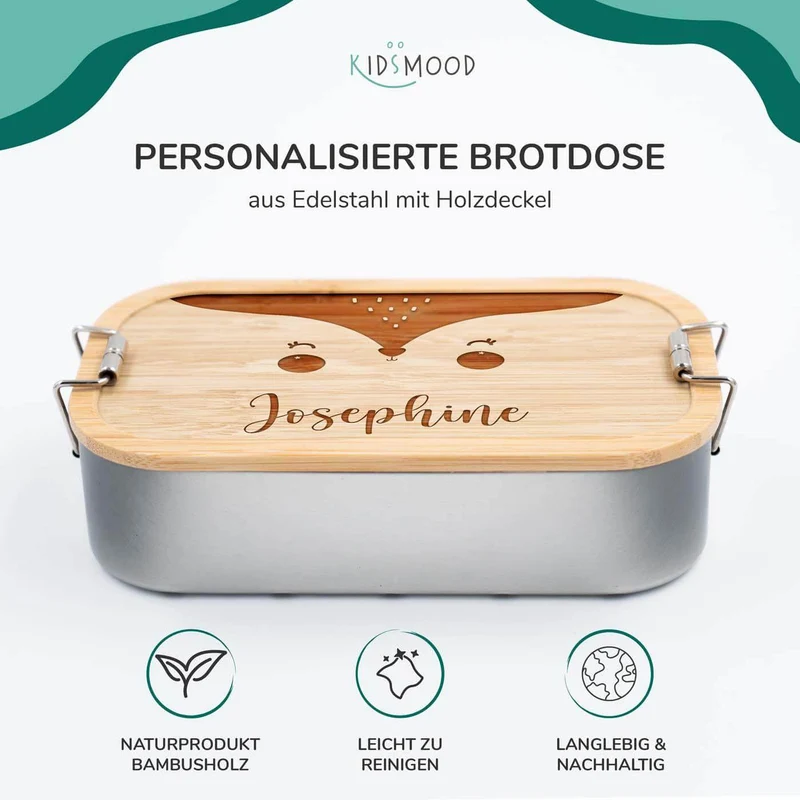 Brotdose personalisiert Fuchsgesicht