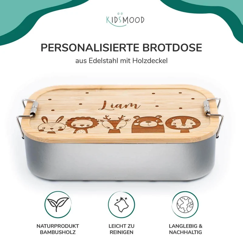 Brotdose personalsiert Tierfamilie