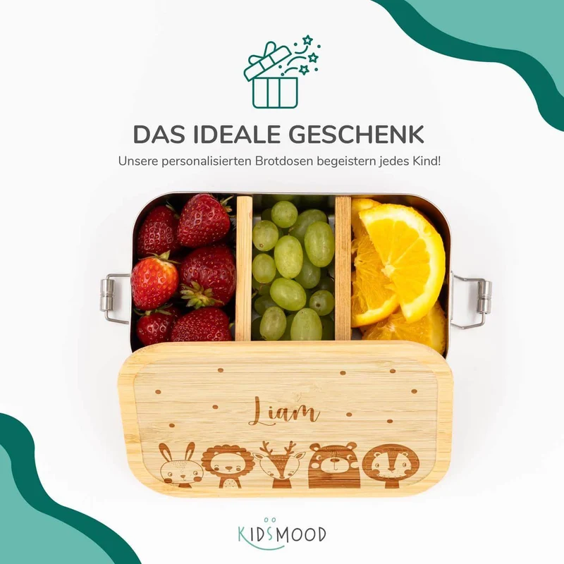 Brotdose personalsiert Tierfamilie