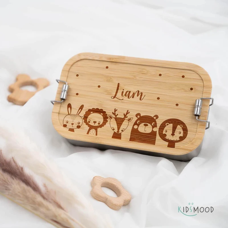 Brotdose personalsiert Tierfamilie