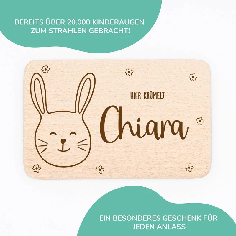 Frühstücksbrettchen Holz Hase