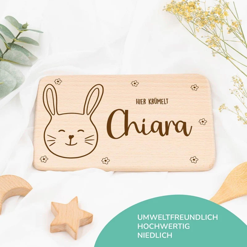 Frühstücksbrettchen Holz Hase